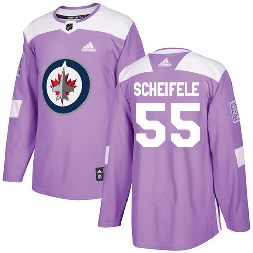 Adidas Jets #55 Mark Scheifele Purple Authentic Fights Cancer Stitched NHL Jersey